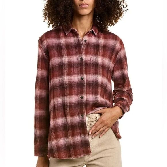 Madewell Womens Oversized Flannel Button Up Top Size S Country Western Outdoor - Picture 1 of 15